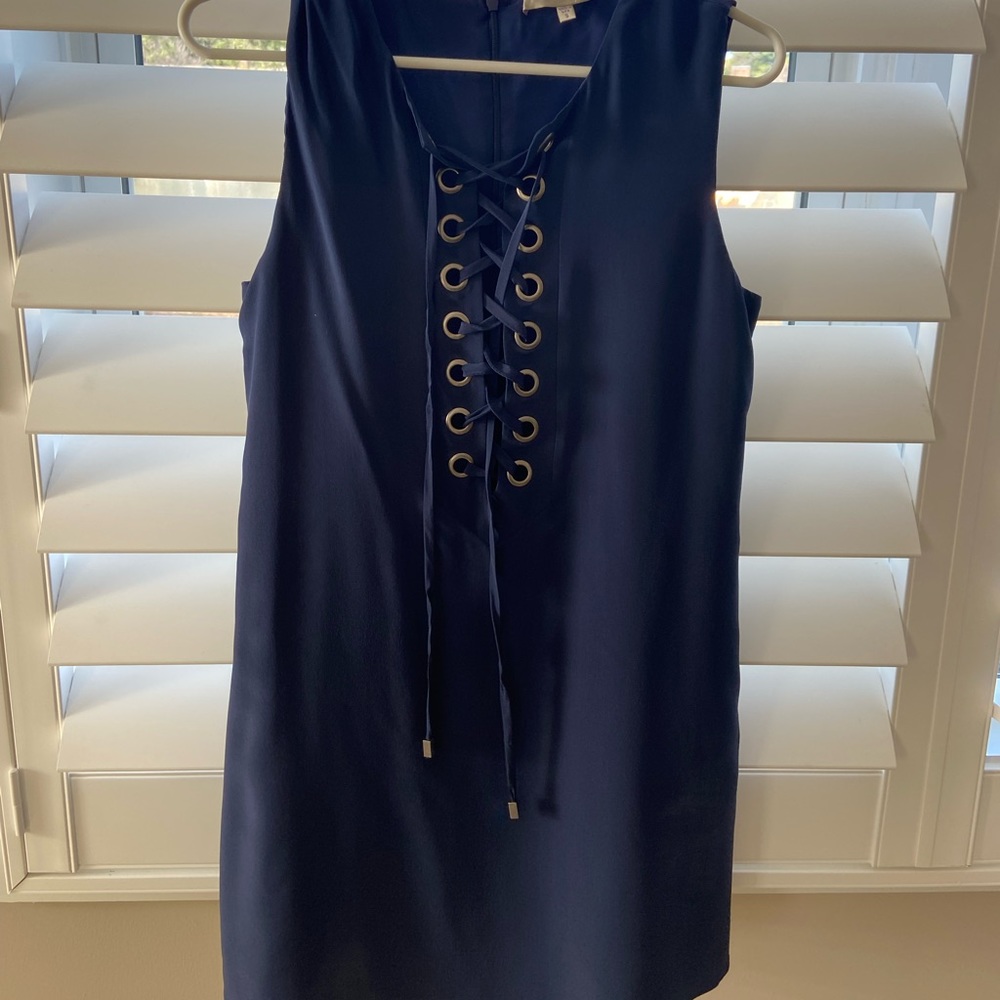 Short sexy navy blue dress by Lavender Brown